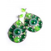 Large statement Green Earrings,